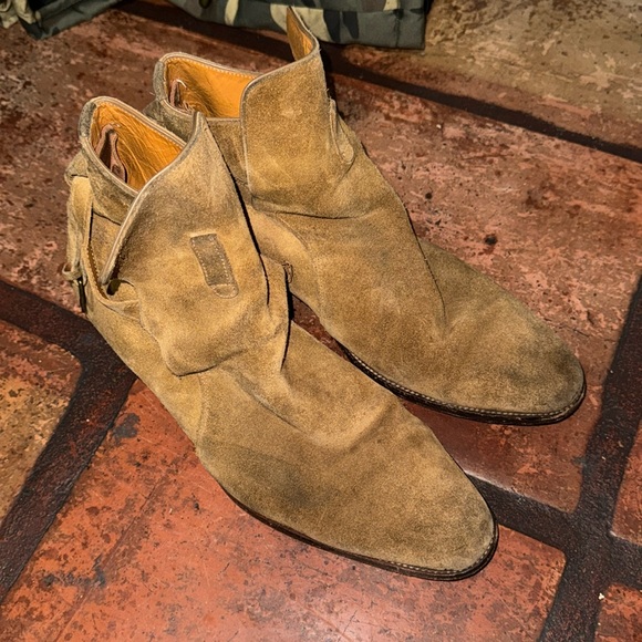 YSL vintage Chelsea boots WYATT JODHPUR BOOTS IN SUEDE - Picture 1 of 2